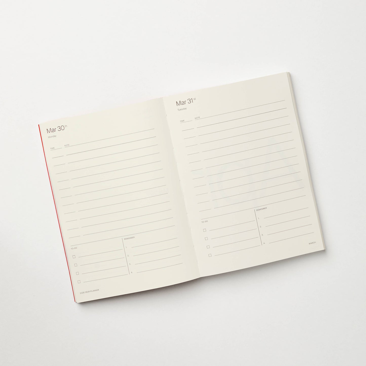 Red 2026 Planner with Black Foiled Cover