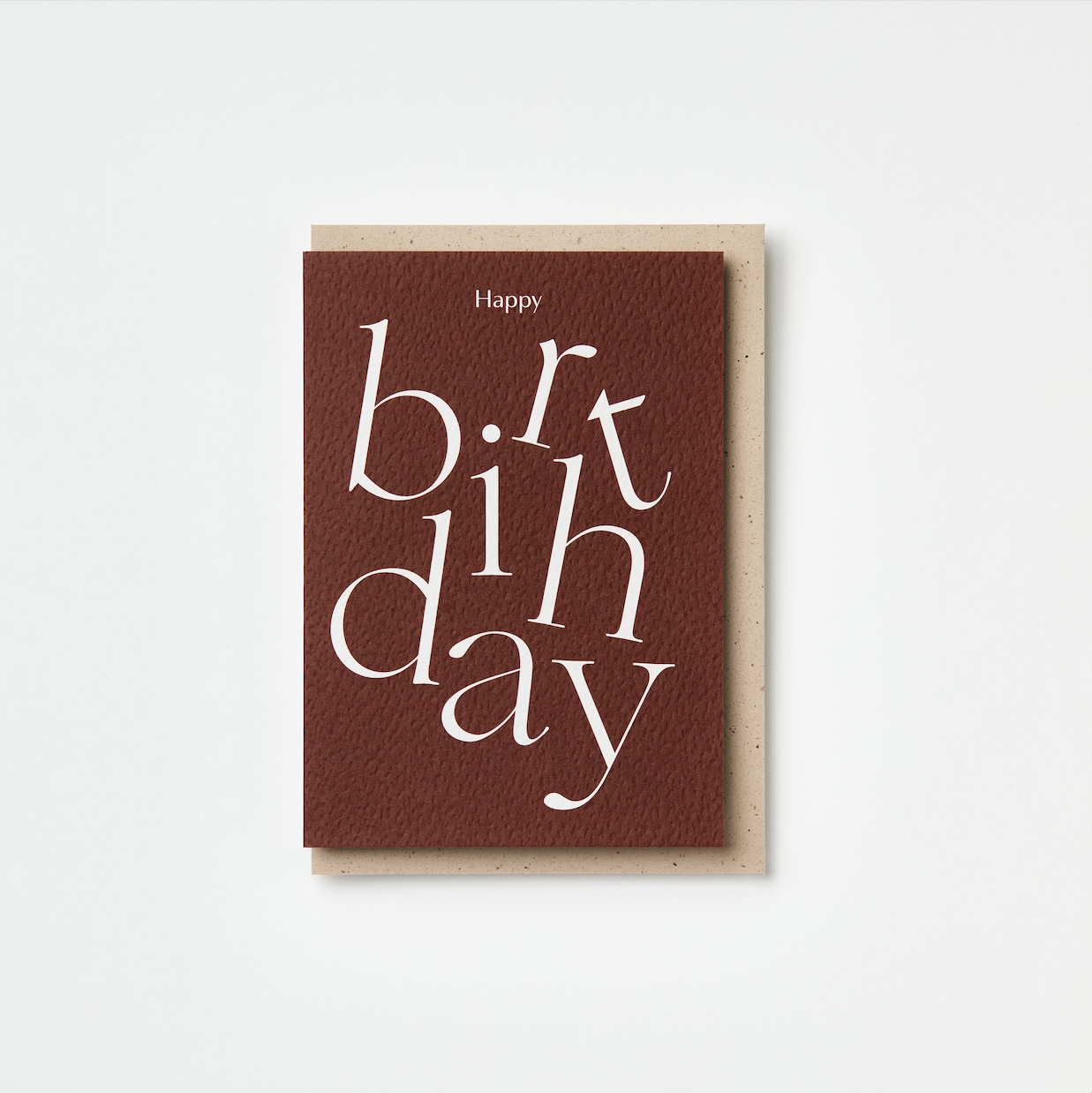 Kinshipped - Burgundy Serif Type Happy Birthday Card