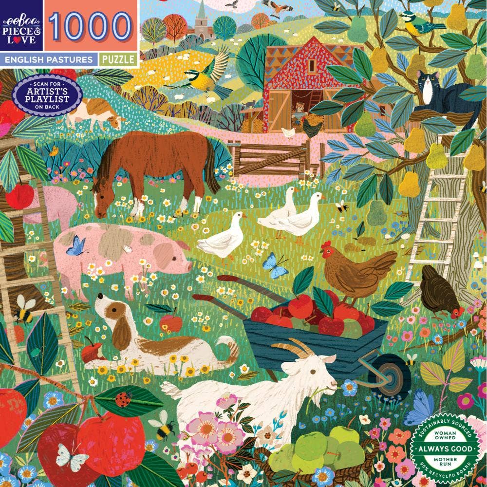 EeBoo 1000 Pc Puzzle - English Pastures