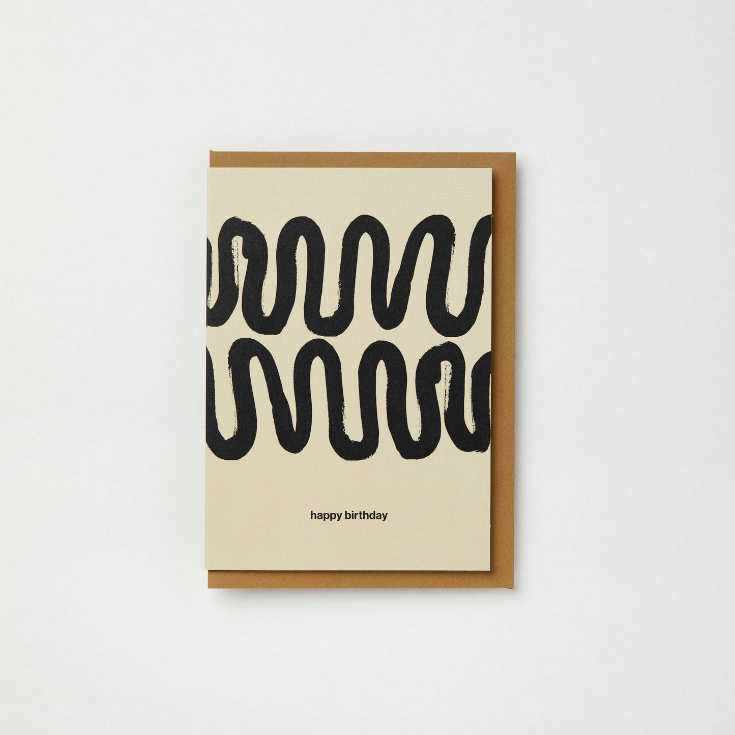 Kinshipped - Black and cream painted squiggle birthday card