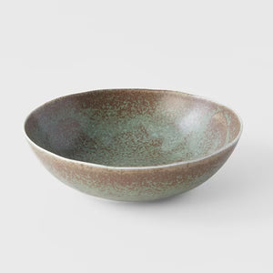 Made in Japan Bowl Oval 16cm Green Fade Glaze