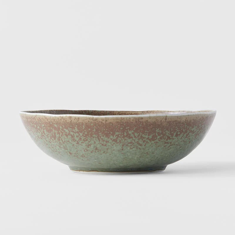 Made in Japan Bowl Oval 16cm Green Fade Glaze