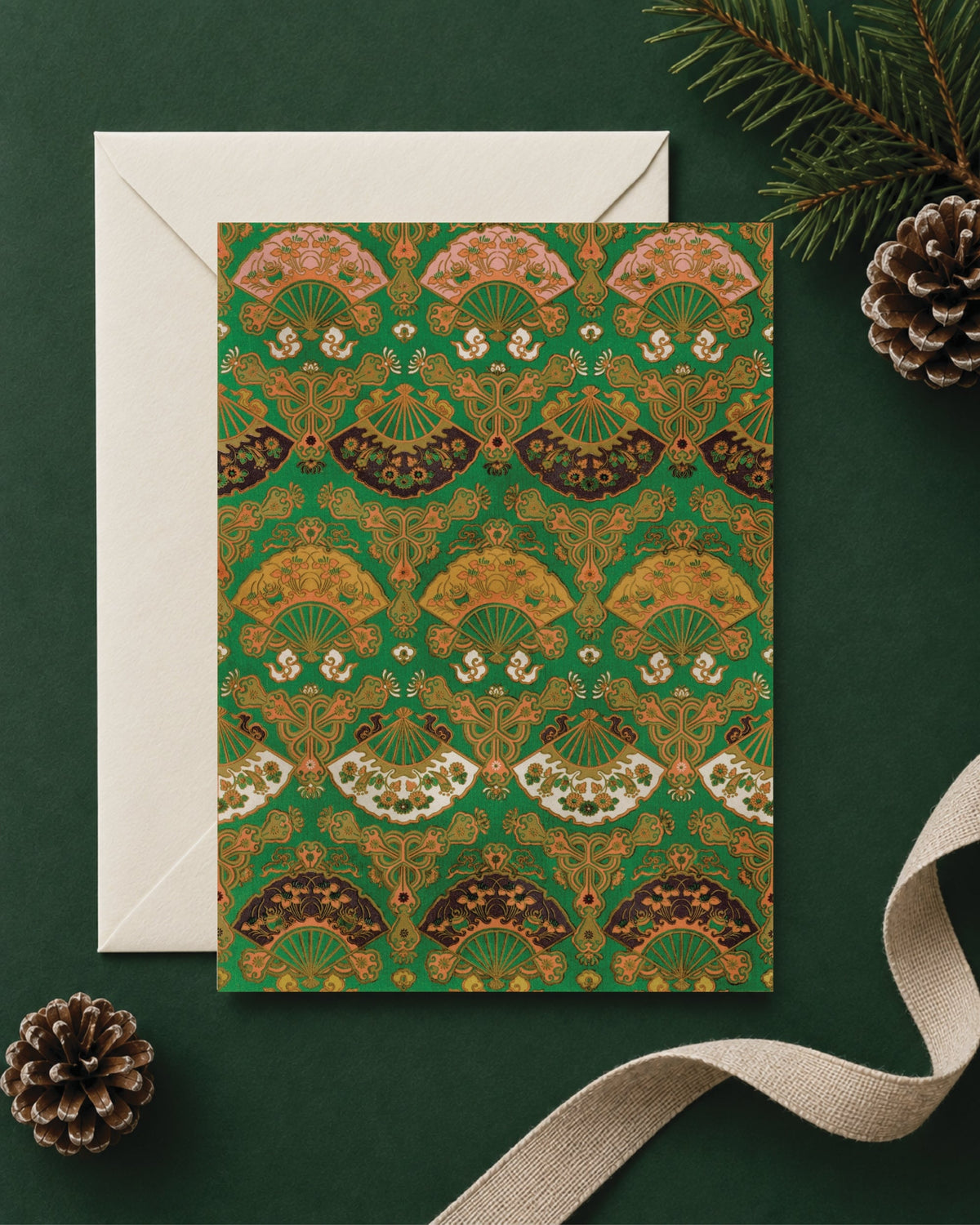 Kiku Print Christmas Card, Festive Flourish