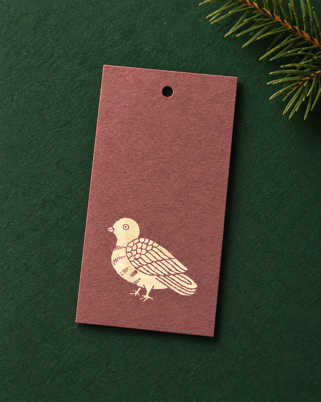 Kiku Print Christmas Gift Tag, Dove