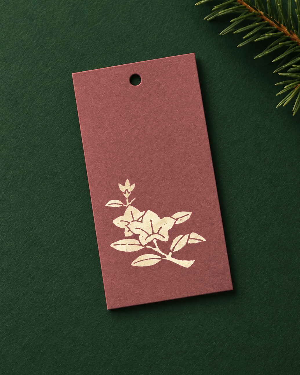 Kiku Print Christmas Gift Tag, Bellflower