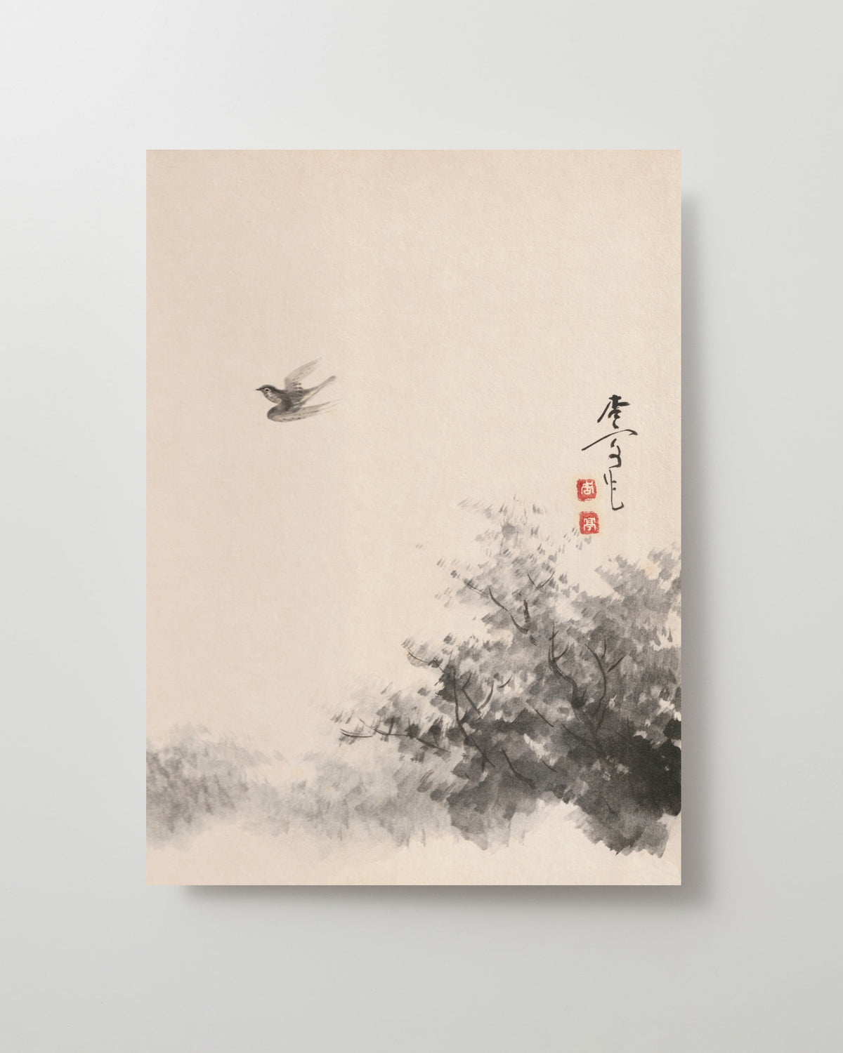 Kiku Print Greeting Card, Morning Flight
