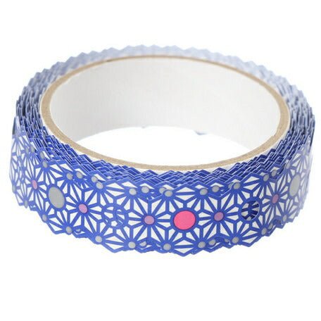Washi Tape Lace Asanoha Blue