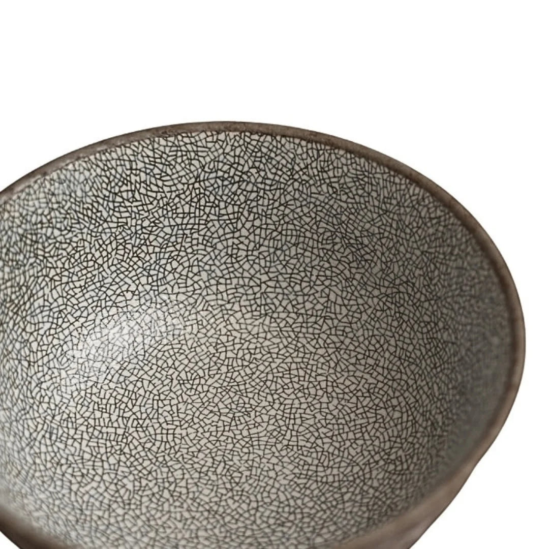 Made in Japan - Udon Bowl 17cm Fluted Crazed Grey